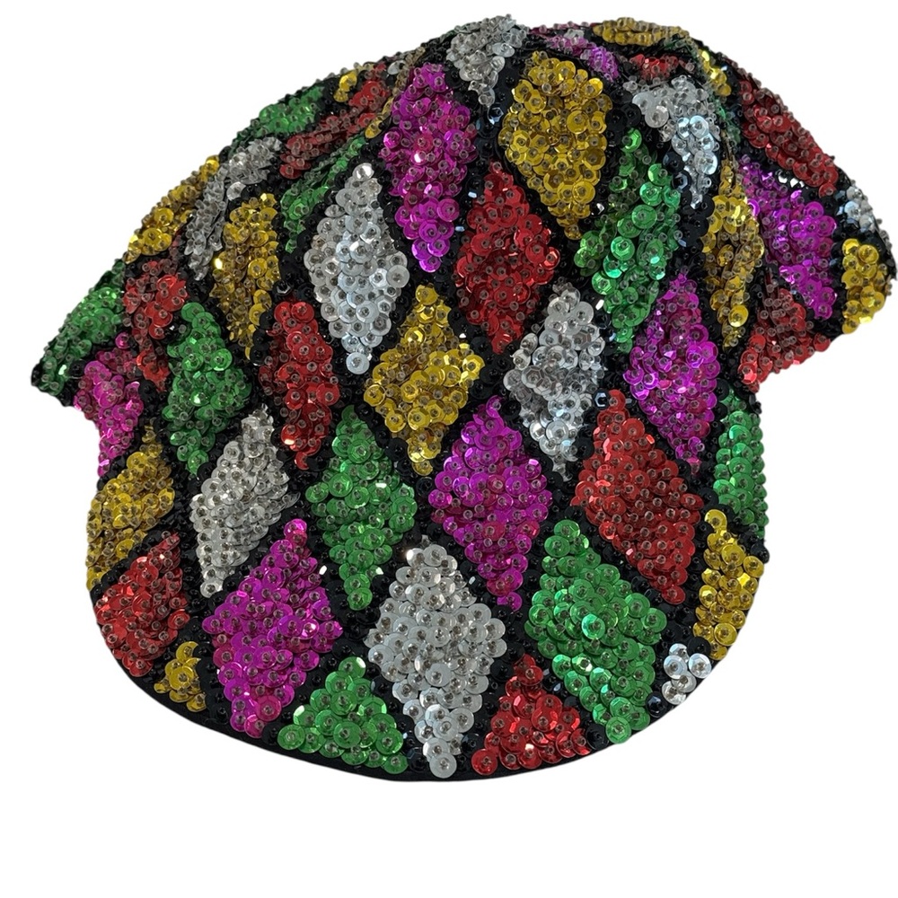Colorful Sequin Diamond Beret - Multicolor